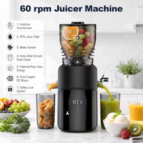 GVODE 2-in-1 Juicer Machines with 5.8" Large Chute & Touch Controls