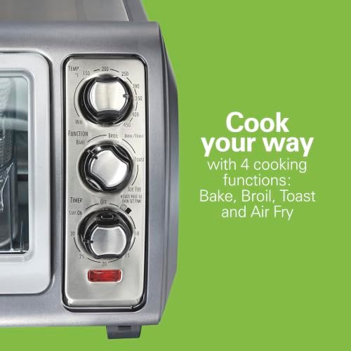 Hamilton Beach Easy Reach 6 Slice Countertop Air Fryer Toaster Oven Combo