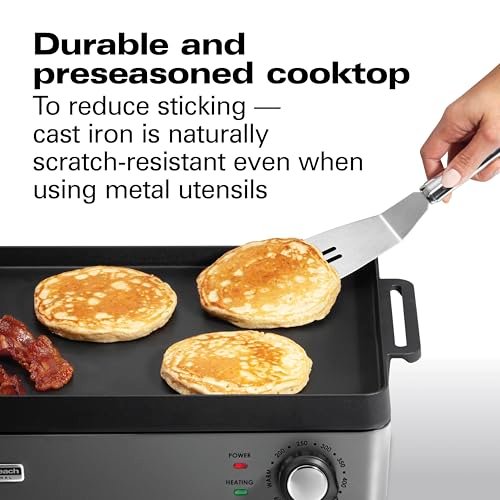 Hamilton Beach Professional Cast Iron Electric Griddle & Indoor Grill
