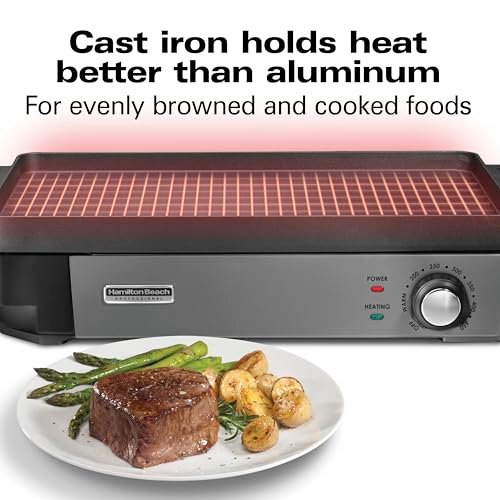Hamilton Beach Professional Cast Iron Electric Griddle & Indoor Grill