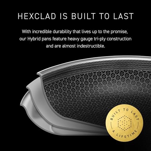 HexClad 3QT Hybrid Nonstick Saucier with Lid, Induction Ready