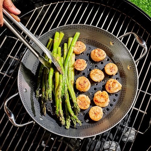HexClad Hybrid Nonstick BBQ Grill Pan, Dishwasher-Friendly, BBQ and Oven-Safe Up to 900°F
