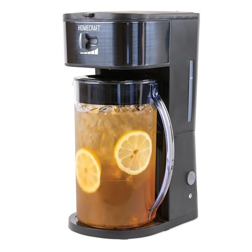 Homecraft 3-Quart Iced Coffee and Tea Maker with Filter Basket, Flavor Enhancer, Adjustable Brew Strength, Black