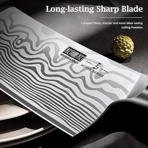 HOSHANHO Cleaver Knife 7", Razor Sharp Powder Steel Kitchen Meat Cleaver