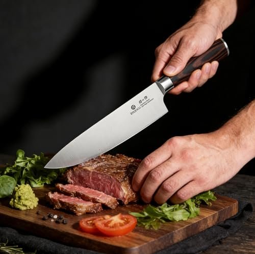 imarku 3 Pieces Knife set, Japanese HC Stainless Steel Kitchen Knife Set, Professional Chef Knife Set With Ergonomic Pakkawood Handle, Ultra Sharp Knives Set for Kitchen & Home Cooking, Best Gifts