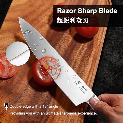 imarku 3 Pieces Knife set, Japanese HC Stainless Steel Kitchen Knife Set, Professional Chef Knife Set With Ergonomic Pakkawood Handle, Ultra Sharp Knives Set for Kitchen & Home Cooking, Best Gifts
