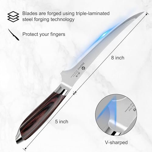 imarku 8 Inch Fillet Knife, Japanese High Carbon Stainless Steel