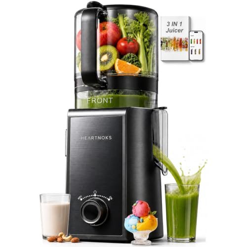 Juicer Machines, 3-in-1 Cold Press Juicer, 6.5'' Wide Feed Chute