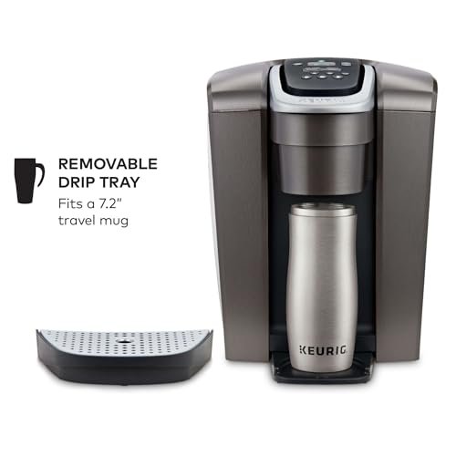 Keurig K-Elite Single Serve K-Cup Pod Coffee Maker, with Strength and Temperature Control, Iced Coffee Capability, 8 to 12oz Brew Size, Programmable, Brushed Slate | Strength, Temperature Control, Iced Coffee Capability, 8 to 12oz Brew Size, Programmable