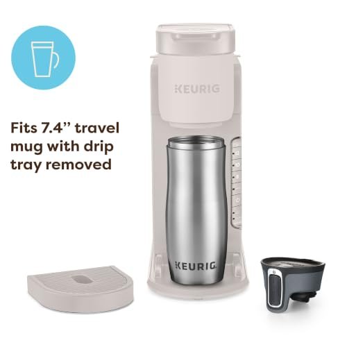 Keurig K-Express Single Serve K-Cup Pod Coffee Maker, 3 Brew Sizes, Strong Button Feature, 42oz Removable Reservoir, Warm Stone