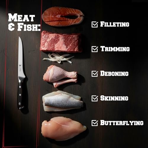 Kitchen perfection 6” Boning Knife for Meat Cutting, Fillet & Deboning