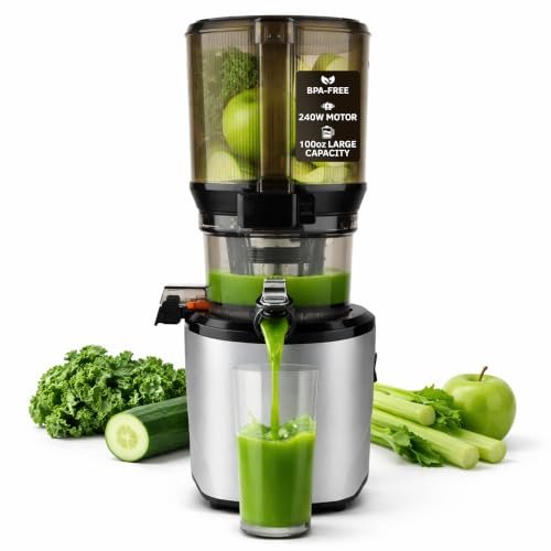 Kuvings AUTO10 Cold Press Juicer Machine, Hands-Free, 100 oz, Silver