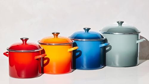 Le Creuset Enamel on Steel Traditional Stockpot, 12 qt., Sea Salt