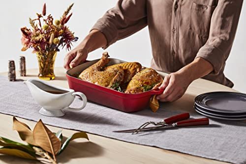 Le Creuset Heritage Stoneware Gravy Boat, Cerise