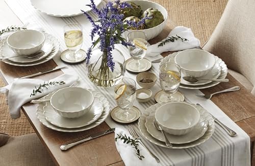 Lenox French Perle Scallop White Dinnerware Set with Accent Plates