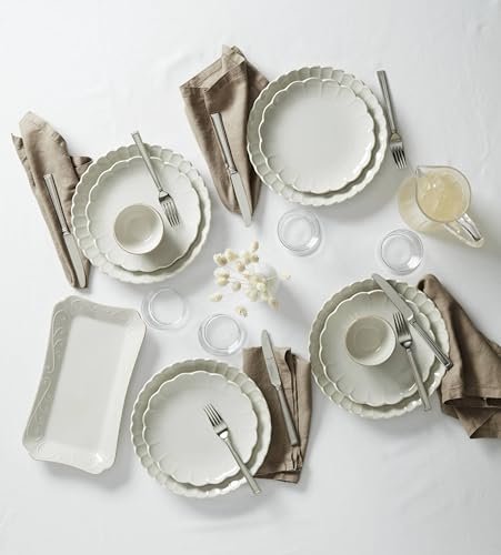Lenox French Perle Scallop White Dinnerware Set with Accent Plates