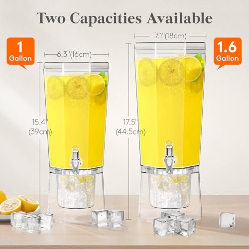 Lifewit 1.6 Gallon Drink Dispenser for Party with Leak-Proof Spigot, 2 Pcs