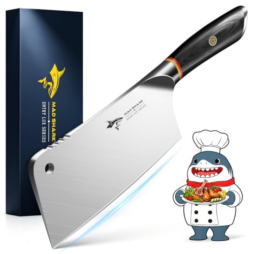 MAD SHARK 7.5 Inch Meat Cleaver with German Military Grade Composite Steel