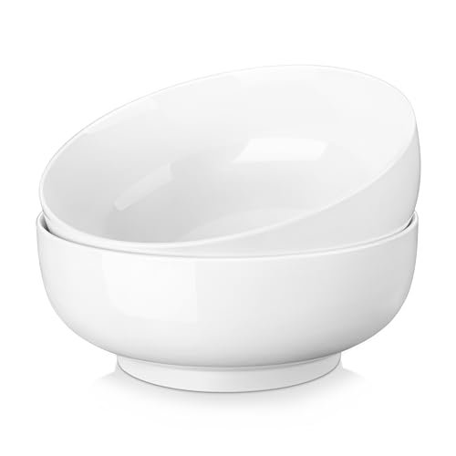 MALACASA Large Serving Bowls, 114 OZ(10") Ceramic Salad Bowls Set of 2
