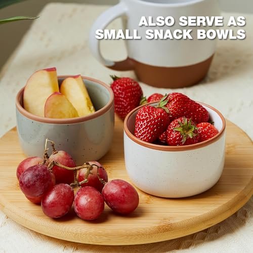 Morandi Color Ramekins Set of 6, 6 oz Creme Brulee Ramekin Oven Safe, Porcelain Ramekin Bowls, Mini Cheesecake Pans, Small Baking Dish, Dipping Sauce Bowls, Ramekins for Baking Souffle, Ice Cream