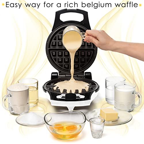 Moss & Stone Belgian Waffle Maker – Rotating Flip Design, 8-Inch