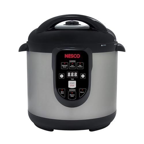NESCO NPC‑9 Smart Electric Pressure Canner and Cooker for Home Food Preservation, 9.5‑Quart Stainless Steel with Digital Controls