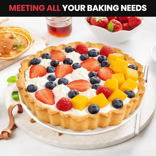 New 9 Inch Tart Pan with Removable Bottom,Non-Stick Carbon Steel Quiche Pan