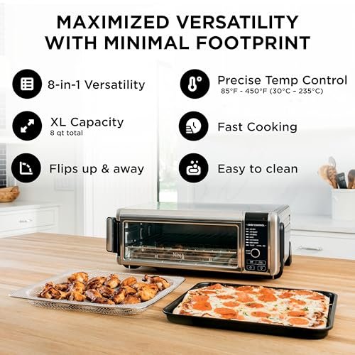Ninja Digital Air Fry Countertop Oven, 8-in-1, XL, Silver, SP101