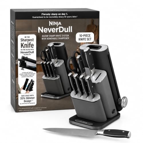 Ninja® NeverDull® 10-Pc German Steel Knife Set, Black, NK32010BK1