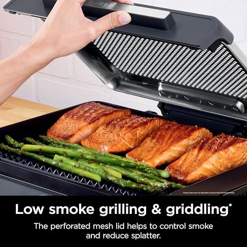 Ninja® Sizzle™ Indoor Grill & Griddle, 14'', 500°F, Grey/Silver, GR101