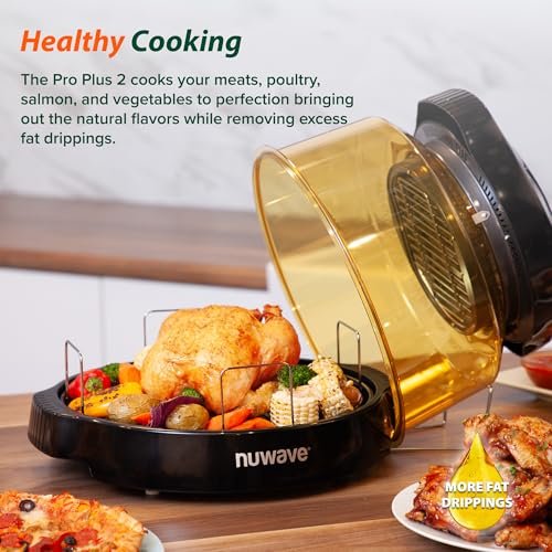 Nuwave Oven Pro Plus Air Fryer, Infra-Red Countertop, PFAS Free, Black
