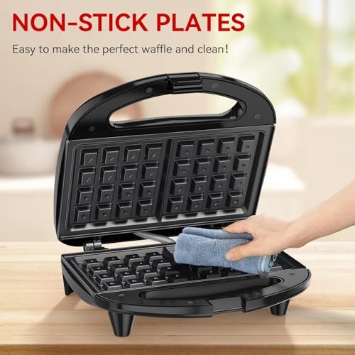 OSTBA Waffle Maker, 2-Slice Belgian Waffle Iron, Nonstick