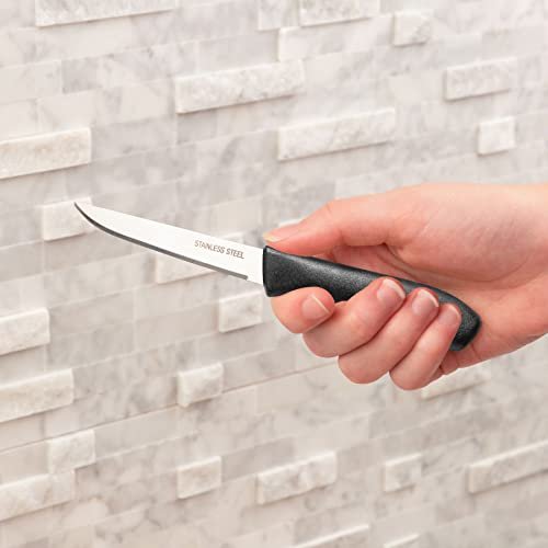 Paring and Garnishing Knife, 12-Piece Set, Straight Edge, Black