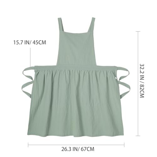 Pinknoke Cute Cotton Pinafore Aprons for Women with Pockets for Kitchen
