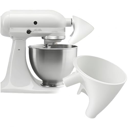 Plastic Flour Funnel for KitchenAid 4.5-5QT Stand Mixer, White