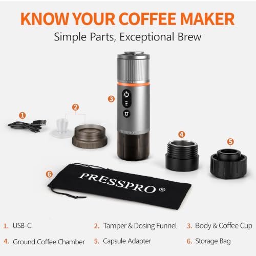 Portable Electric Espresso Machine,13500mAh Travel Coffee Maker for Camping
