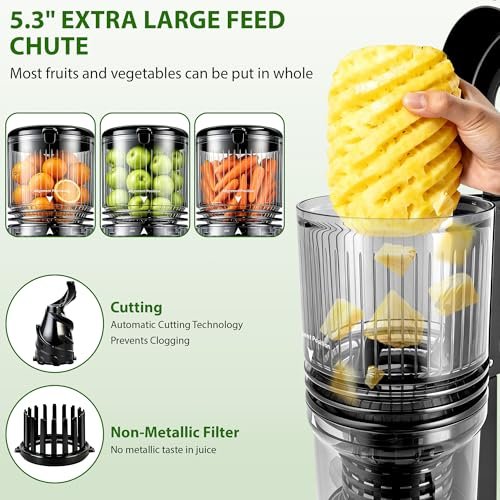 Pukomc Cold Press Juicer with Smart Display and Brushless Motor