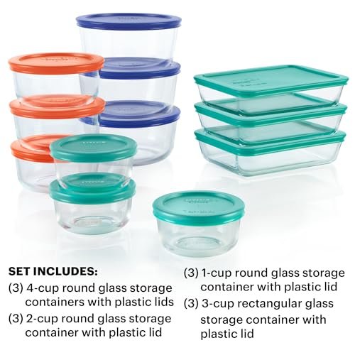Pyrex Simply Store (12-Pack) Glass Food Storage Containers Set