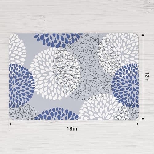 QIYI PU Leather Placemats Set of 6, 12"x18" Waterproof Table Mats, Dahlia