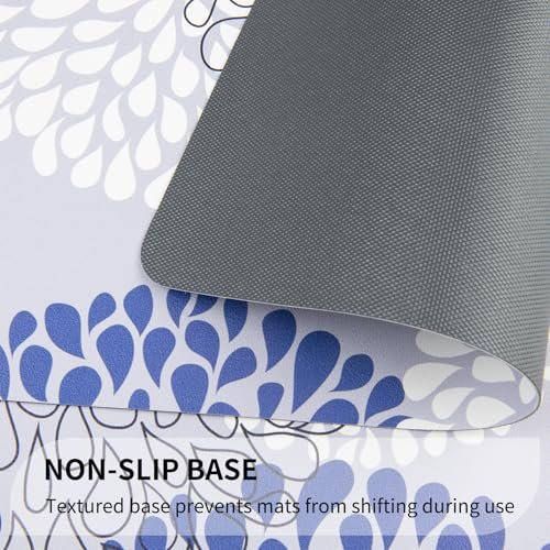 QIYI PU Leather Placemats Set of 6, 12"x18" Waterproof Table Mats, Dahlia