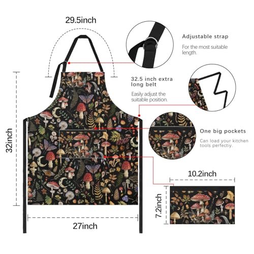 Queen Hero Kitchen Chef Aprons for Women with Pockets-Cute Floral Vintage Design Baking&Cooking Apron,Kitchen Bakers Gifts