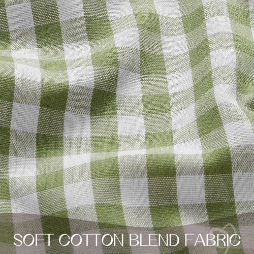 Romanstile Gingham Ruffled Tablecloth Rectangle, 60 x 84 Inch, Sage Green