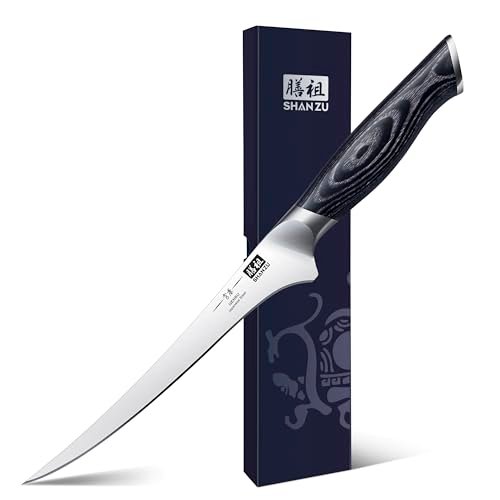 SHAN ZU 7 Inch Fillet Knife, Japanese Super Steel Boning Knife