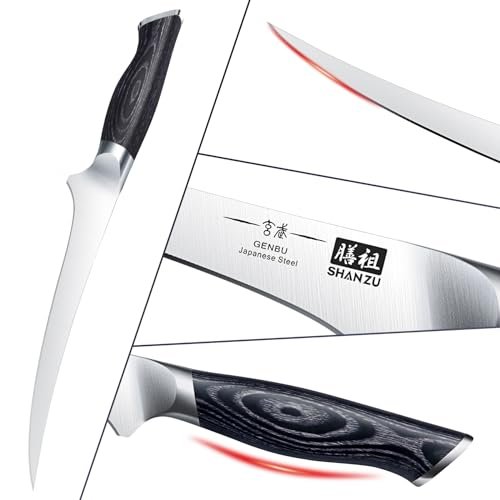 SHAN ZU 7 Inch Fillet Knife, Japanese Super Steel Boning Knife