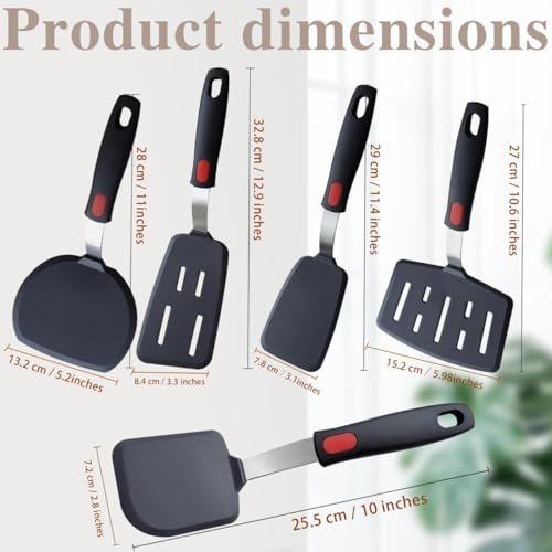 Silicone Spatula Set Turner 5-Pack Spatulas
