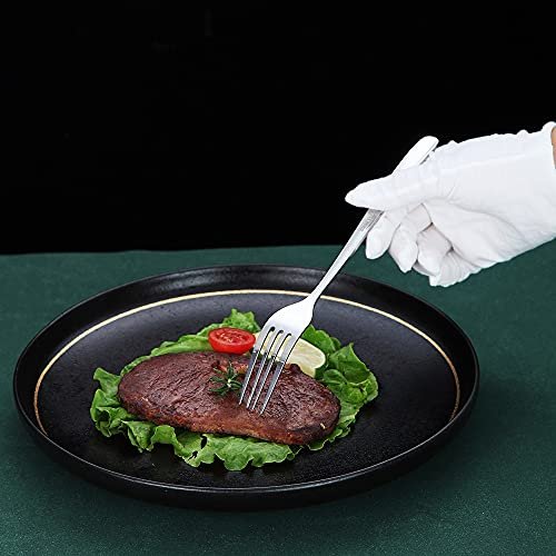 Stainless Steel Dinner Forks Set, 6 Piece - Silverware for Home, Kitchen or Restaurant, Dishwasher Safe (Silver-8 Inch)