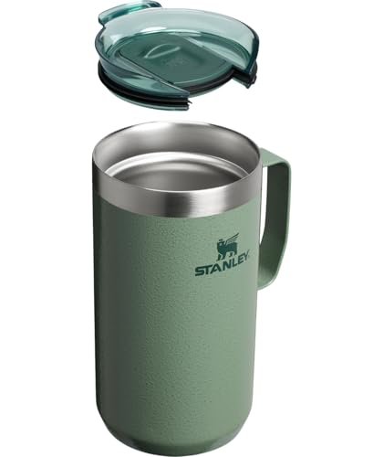 STANLEY Everyday Camp Mug 24oz | Drink Through Lid | Cup for Coffee, Tea and Drinks | Insulated Stainless Steel Coffee Mug | BPA-Free | Hammertone Green