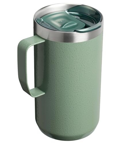STANLEY Everyday Camp Mug 24oz | Drink Through Lid | Cup for Coffee, Tea and Drinks | Insulated Stainless Steel Coffee Mug | BPA-Free | Hammertone Green
