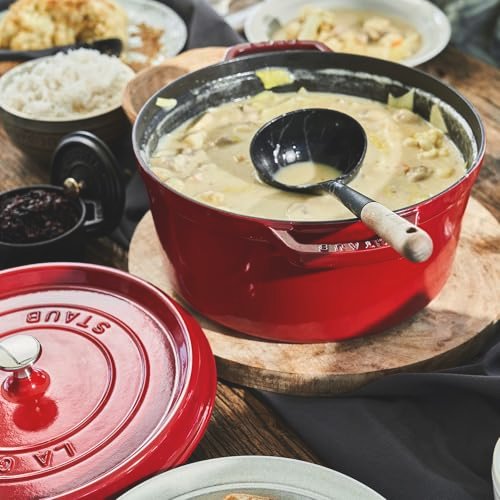 Staub 7-Qt Dutch Oven, Serves up to 7-8 People, Oven Safe to 500°F, Red