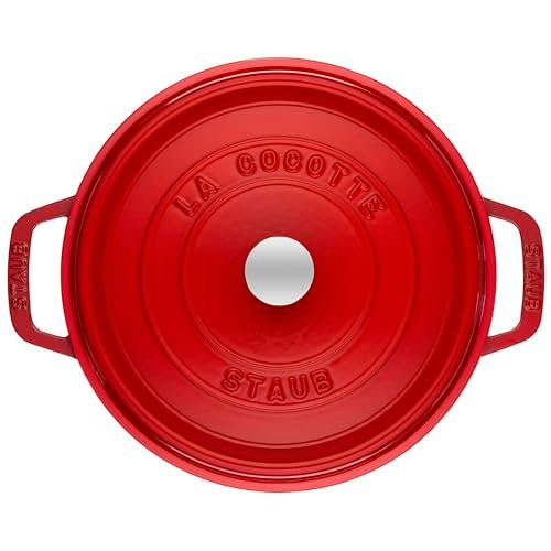 Staub 7-Qt Dutch Oven, Serves up to 7-8 People, Oven Safe to 500°F, Red